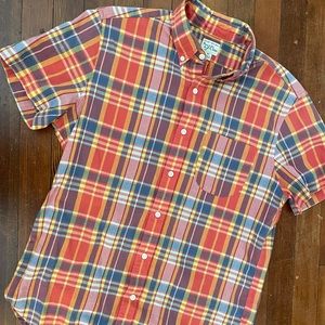 J. Crew Madras Shirt - Men’s M - Orange Plaid